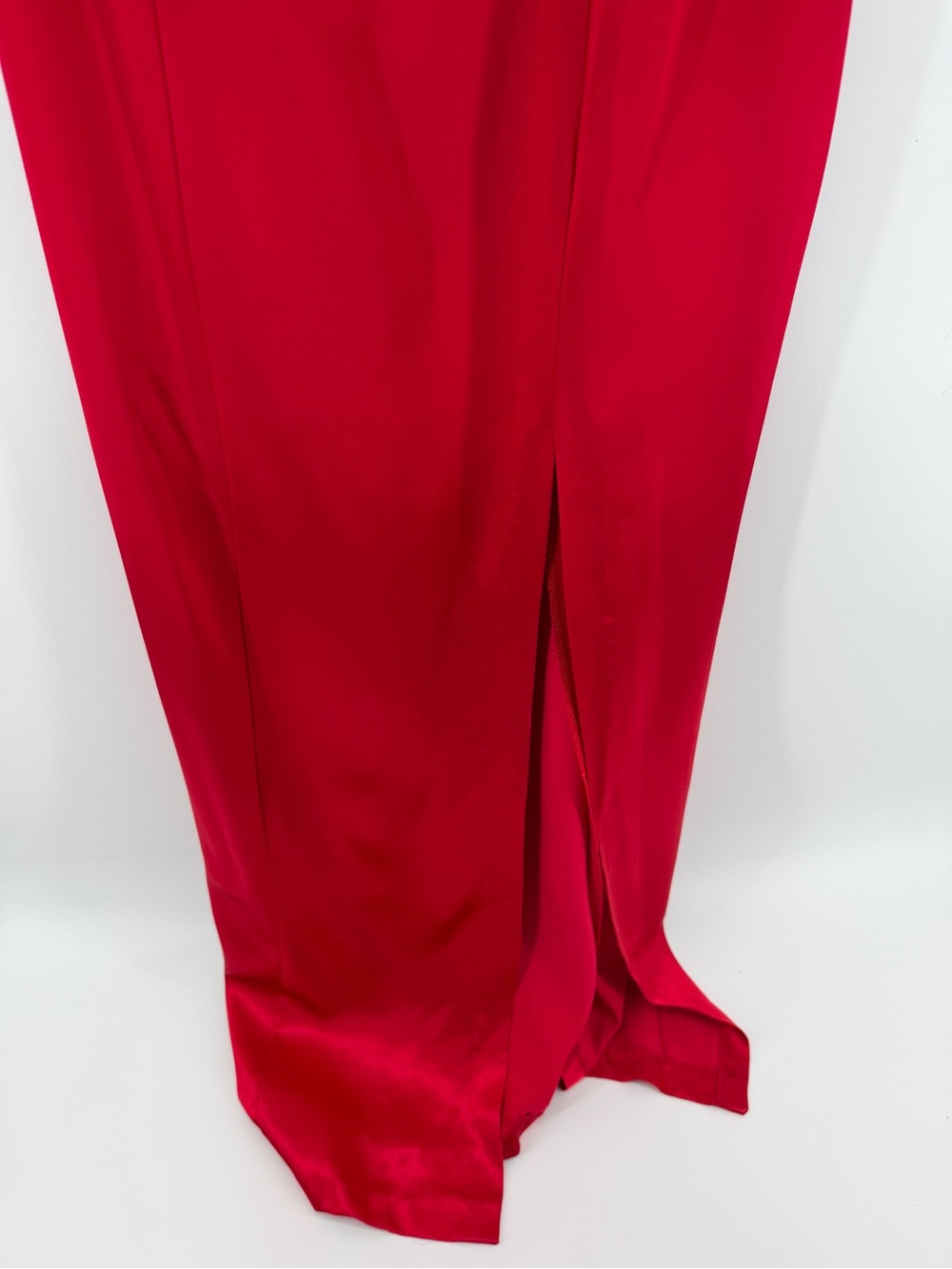 Rampage VTG Y2K Whimsigoth Vampy Goth Satin Red Strappy Cowl Neck Maxi Dress Sz5 - Picture 5 of 12